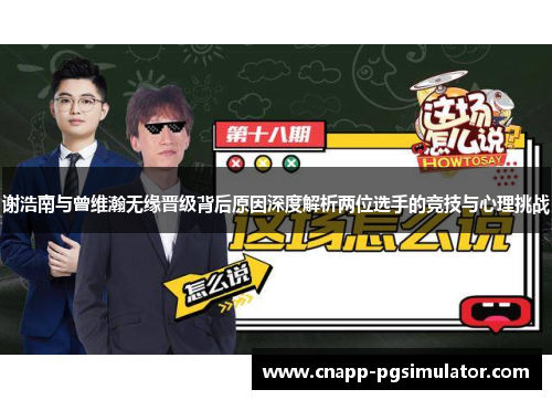 谢浩南与曾维瀚无缘晋级背后原因深度解析两位选手的竞技与心理挑战 谢浩南与曾维瀚无缘晋级背后原因深度解析两位选手的竞技与心理挑战